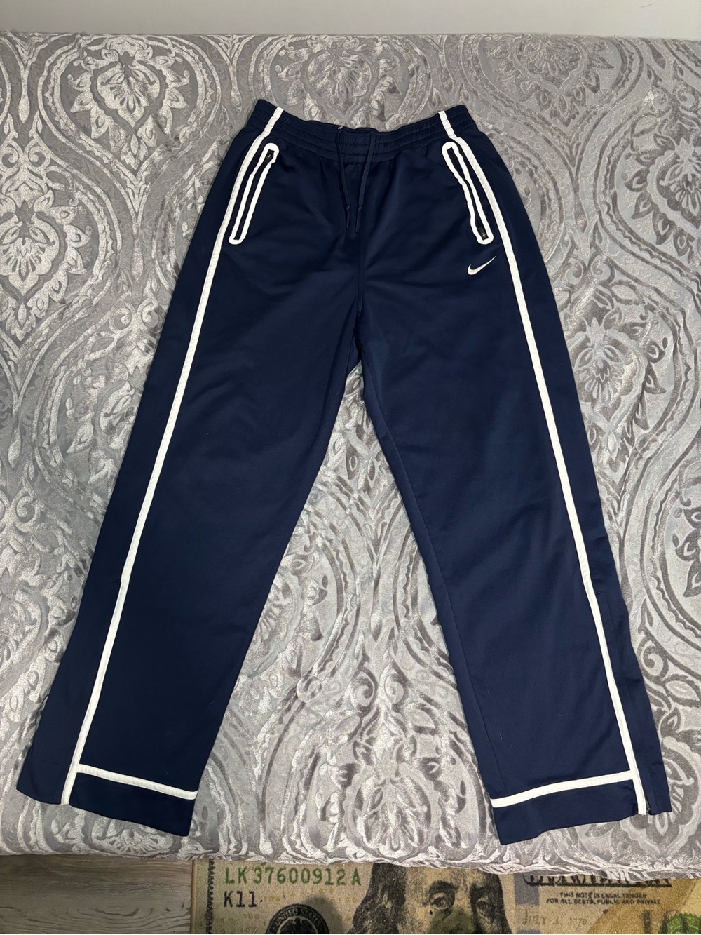 Nike Basketball Sportswear Mens Track Pants Blue Sweat Pants Jogger Large VTG